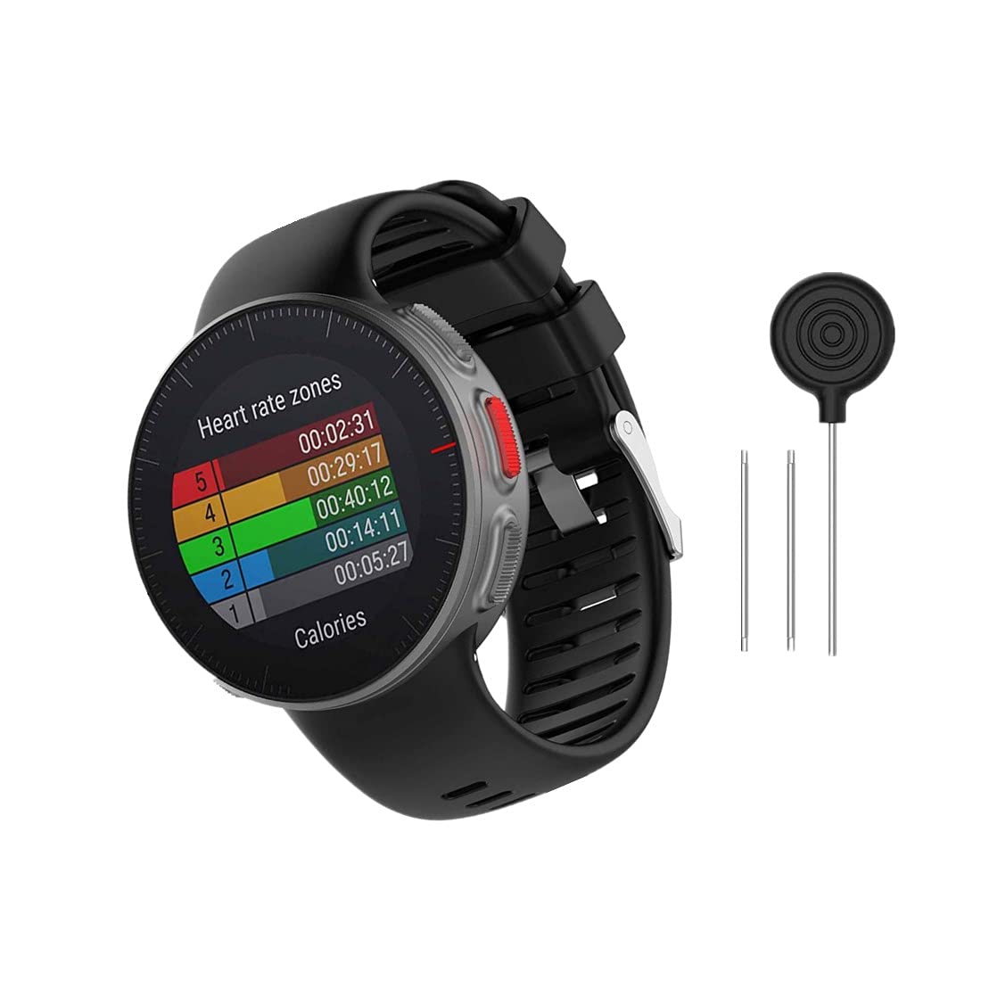 Huwokxix Watch Strap compatible with Polar Vantage V,Adjustable Silicone Sports Strap Replacement Band for Polar Vantage V Smart Watch