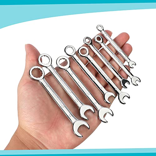 DURATECH Midget Wrench Set, Mini Combination Wrench Set, Metric & SAE