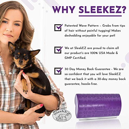 sleekez original deshedding grooming tool for dogs, cats