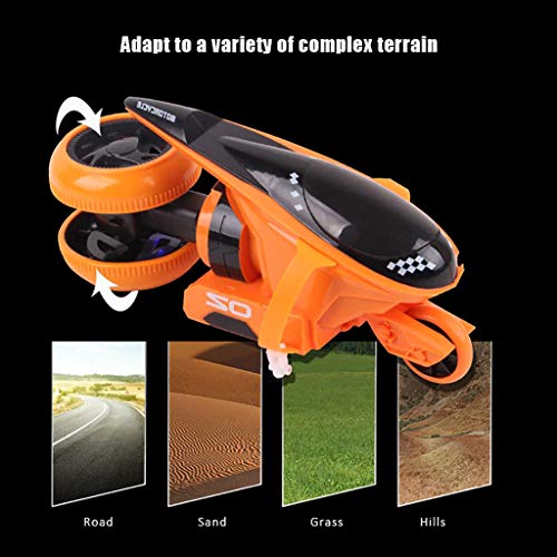 Sikye Remote Control Car - 90 Degrees Rotated Drifting High Speed Stunt Car with Light USB Charging 4.8V 500 mAh Battery Road Motorcycle (Orange)