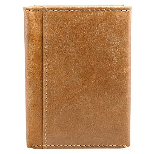 Saddle Tan Genuine Leather Tri-Fold Wallet - Isaiah 40:31