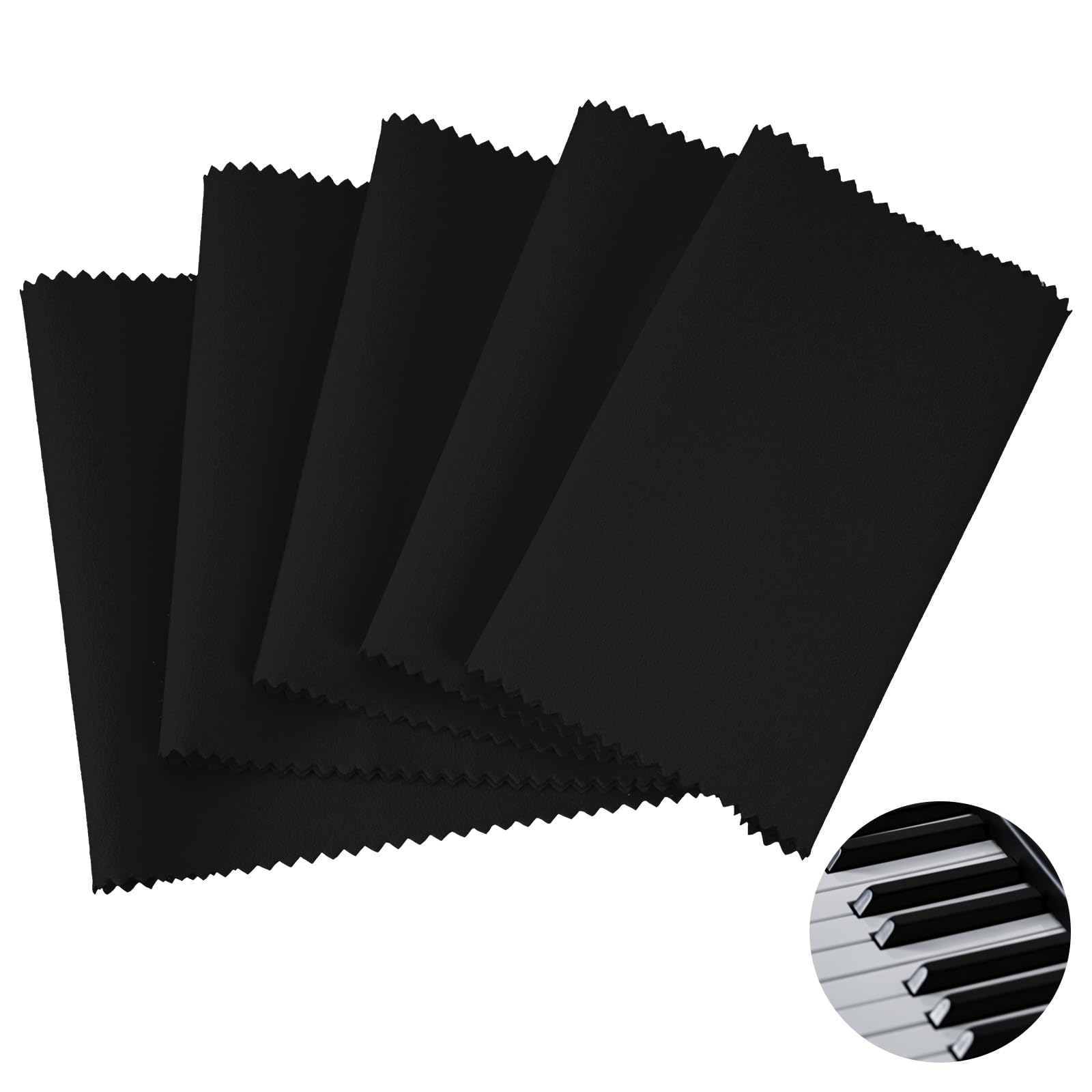 Linkidea Piano Keyboard Anti Dust Key Cover, Fabric Key Cover Cloth Soft Dustproof for 88 Keys Acoustic & Digital Piano and Electronic Keyboard (Classic Black)