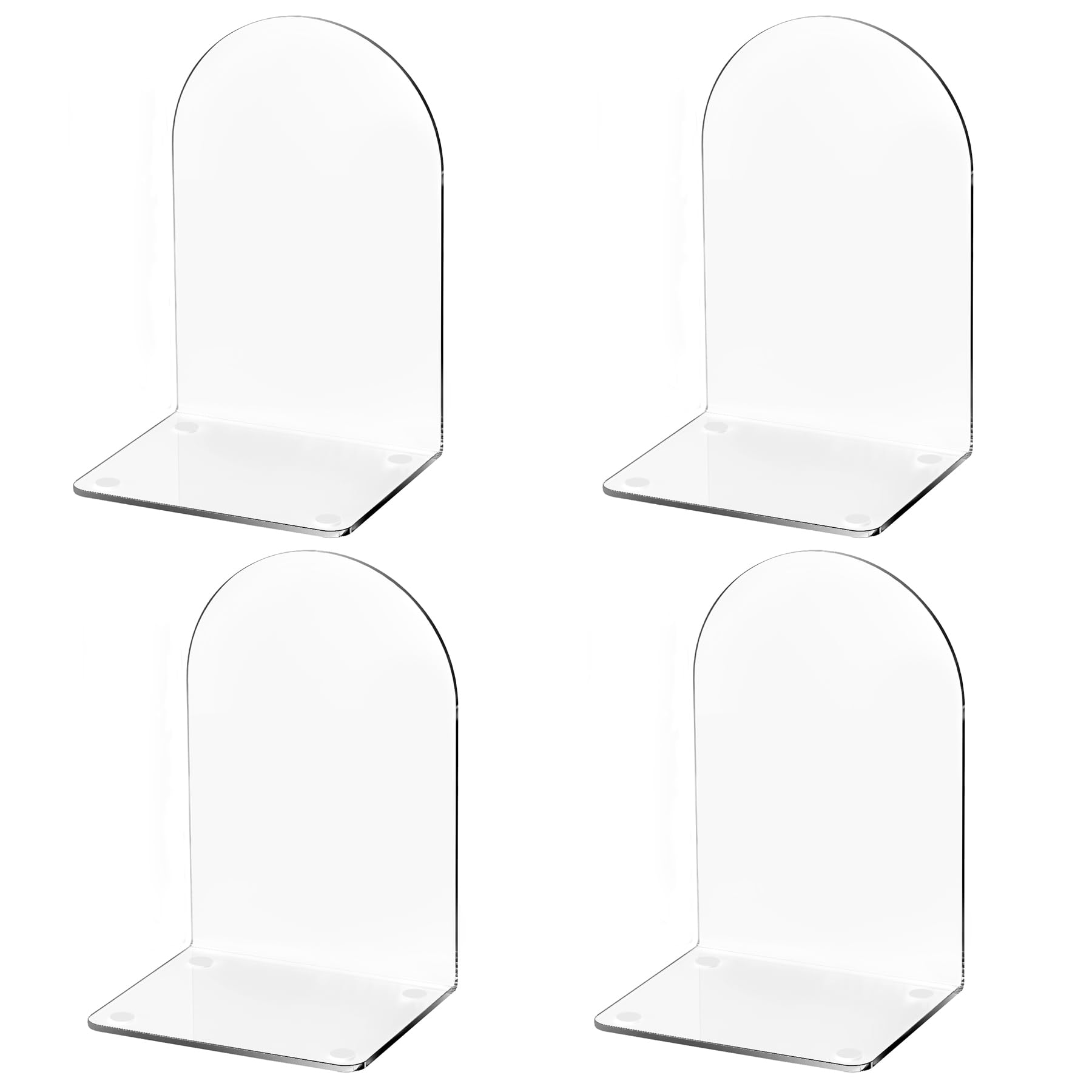 Photo 1 of Lulonpon 4 Pieces Book Ends, Bookends, Books End for Shelves, Books End for Heavy Books, Clear Bookends, Acrylic Book Ends for School, Library,Desktop Organizer and Book Shelves