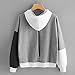 Womens Letters Long Sleeve Hoodie Sweatshirt Hooded Pullover Tops Casual Blouse (M, Gray)