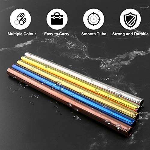 Elezenioc 7 pcs Strohhalm Edelstahl,12mm Strohhalm Wiederverwendbar für Bubble Tea,Metallstrohalme mit 2 Bürstens… – Bild 6