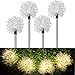 Decorative Garden Solar Lights Outdoor, Warm Colored Solar Powered Flower Lights, LED Landscape Lighting with Stakes for Garden Pathway, Walkway, Driveway, Landscape, or Patio - Set of 4