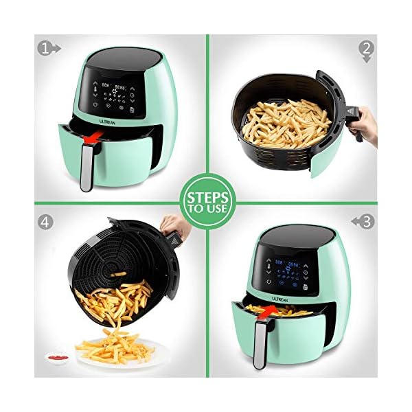 Ultrean 5.8 Quart Air Fryer, Large Family Size Electric Hot Air Fryers