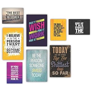 SAF Set of 8 Inspirational/Motivational Quotes UV Textured Poster