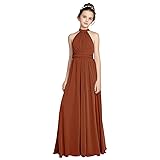 Chiffon Junior Bridesmaid Dress for Teens Halter