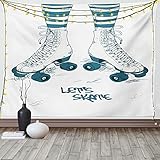Ambesonne Fun Tapestry White 1940s
