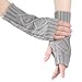 KUKOME Women Winter Fingerless Gloves Warm Knitted Hand Wrist Ladies New Warmer Mitten (Grey)