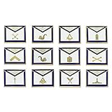 Officer Apron Blue & White Masonic Lapel Pin (Set of 12 Pins) - [3/4