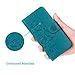 Compatible with iPhone 7 Case, iPhone 8 Wallet Case Embossed Mandala Florals PU Leather TPU Shock Bumper Detachable Magnetic Case Slot Wallet Wrist Strap Folio Cover for iPhone 7 & iPhone 8 Blue