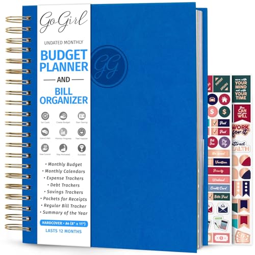 GoGirl Budget Planner Monthly Bill Organizer Blue