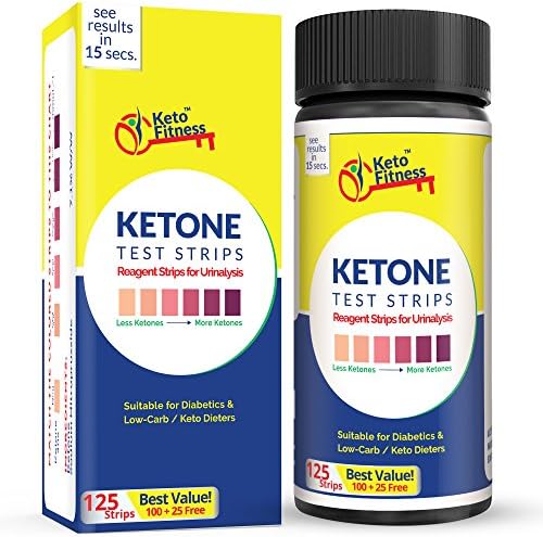 Keto Fitness Ketone Test Strips. Get Accurate Results in Seconds. Best for Ketogenic, Low-Carb, Paleo, Atkins Diet and Diabetics. Lose Weight Fast by Testing Ketosis Levels, 125 Urine Test Strips