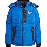 Reebok Boys Puffer Jacket - Heavyweight Quilted Water & Wind Resistant Boys Winter Coat - Fleece Insulated Kids Winter Jacket