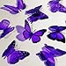 Butterfly 3D PURPLE Butterflies Translucent Decoration 15 count