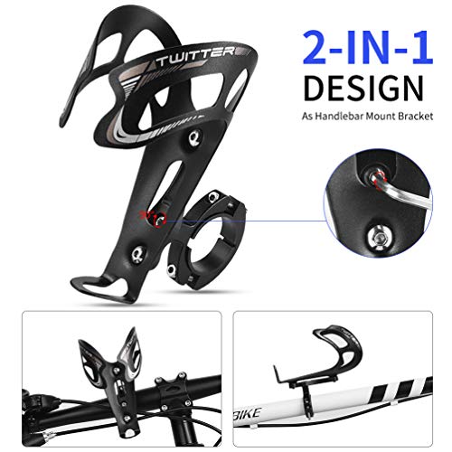 RUNACC Water Bottle Cages, Basic MTB Bike Bottle Holder Adjustable Bicycle Alloy Aluminum Lightweight Water Bottle Holder Cages Brackets Black