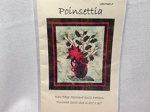 Poinsettia Appliquéd Quilt, Quilt or Table Runner Sewing Pattern, 25" X 30" quilt