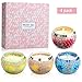 Scented Candles Gift Set, Handmade Mosaic Design Natural Soy Wax 4.4 Oz Portable Travel Candles for Stress Relief and Aromatherapy Women Gift Home Decoration- 4 Pack