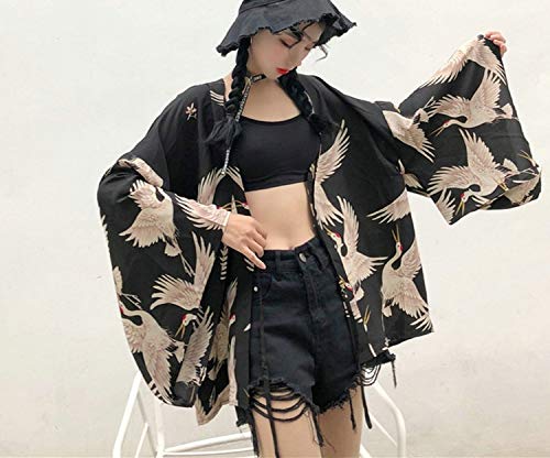 Kimonos Woman Japanese Kimono Cardigan Cosplay Shirt Blouse for Women Japanese Yukata Beach Kimono Ff564,1,One Size