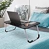 Laptop-Bed-TablePortable-Lap-DeskNotebook-Stand-Reading-HolderNotebook-Table-Dorm-Desk-with-Foldable-Legs-Cup-Slotfor-Eating-BreakfastReadingWatching-Movie-on-BedSofa-Black Laptop Bed Table,Portable Lap Desk,Notebook Stand Reading Holder,Notebook Table Dorm Desk with Foldable Legs & Cup Slot…