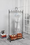 NEUN WELTEN Chic and Sturdy Garment Rack - Clothing Racks with Bottom Shelf for Shoes – Metal Hanging Clothes Stand (Bronze)