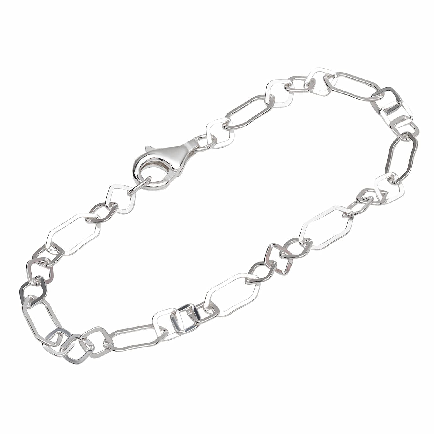 NKlaus Bracelet 925 Sterling Silver 19cm Figaro Anchor Chain Ladies Bracelet Chain exquisite 12807