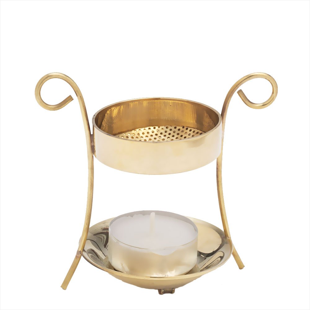NKlaus Incense Burner Incense Stand with Tealight Brass Handmade Gift 2939