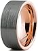 Tungsten Wedding Band Ring 9mm for Men Women Comfort Fit 18K Rose Gold Plated Plated Pipe Cut Flat Brushed Polished