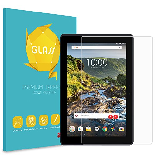 Fintie Verizon Ellipsis 10 HD Tempered Glass Screen Protector - [Scratch Resistant] Premium HD Clear [9H Hardness] for 10