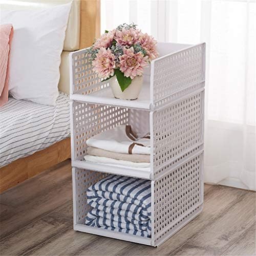 LRRJJ 5 Pcs Versatile Closet Drawer Storage Box for Storage and Organization in Bedroom, Bathroom, Kitchen and Office Shelves Plastic Storage Basket Rack Document Organizer,L