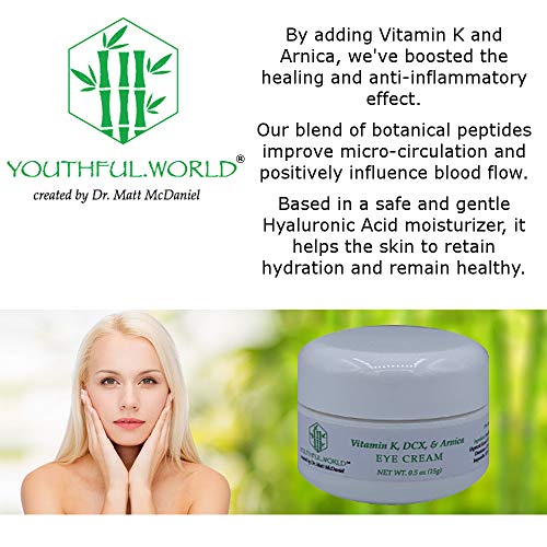 YOUTHFUL.WORLD Eye Cream with Vitamin K, DCX, & Arnica, to remove