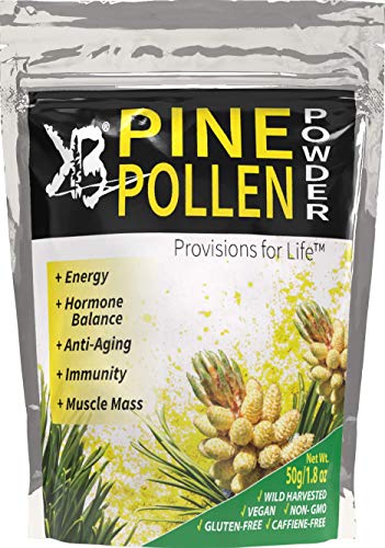 KBA Pine Pollen Powder Wild Harvested - Organic Cracked Cell Wall/Broken Cell Wall | Finer Mesh for Max Absorption | Vitamins A & C Amino Acids Antioxidants to Support Collagen Production (50 Grams)