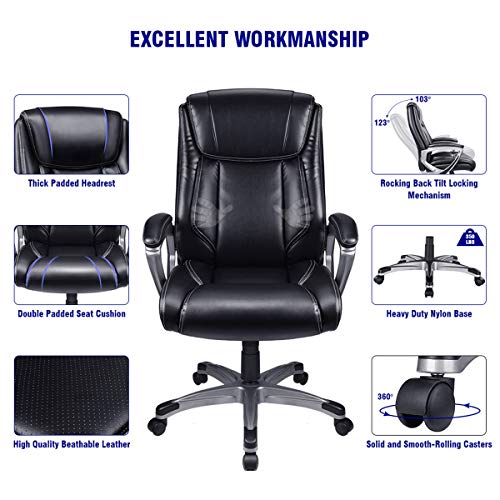 VANSPACE Executive Office Chair High Back EC01, Leather Executive Chair