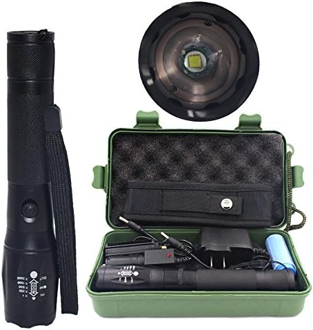 LED Tactical Flashlight, ustopfire Defiant Led Flashlight 5 Light Modes Zoomable &amp; Weather Resistant Rechargeable Torch Flashlights ,1000 Lumen XML T6 LED Portable Tactical Adjustable Flashlight