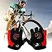 GEARONIC Cycling Bike Bicycle Motorcycle Glove Shockproof Foam Padded Outdoor Workout Sports Half Finger Short Gloves - Red L