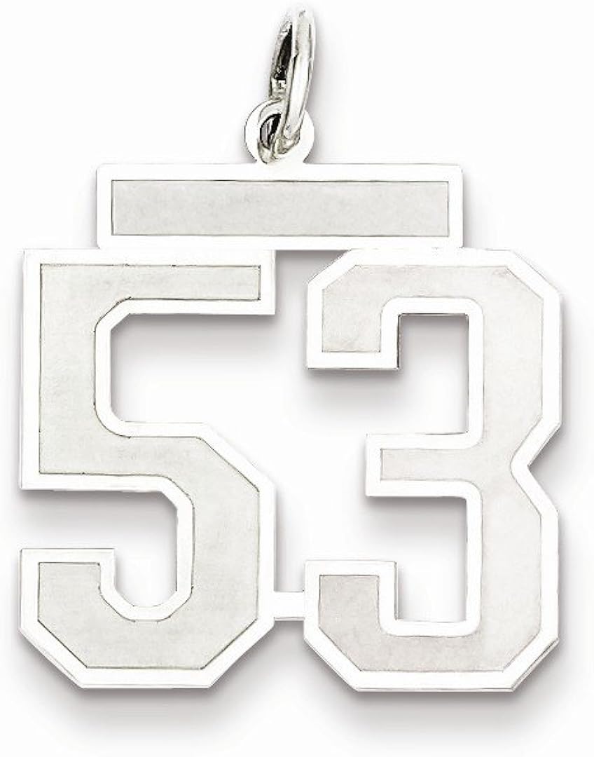 925 Sterling Silver/Number 53 Pendant Charm Necklace Charms Laser