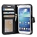 Galaxy S4 Case, Arae Samsung Galaxy S4 Wallet case, [Wrist Strap] Flip Folio [Kickstand Feature] PU Leather Wallet case with ID&Credit Card Pockets for Samsung Galaxy S4 I9500 (Black)