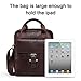 Contacts Mens Genuine Leather Crossbody Single-Shoulder Briefcase Messenger Bag Brown