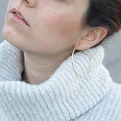 Gacimy Gold Hoop Earrings for Women, 14K Gold