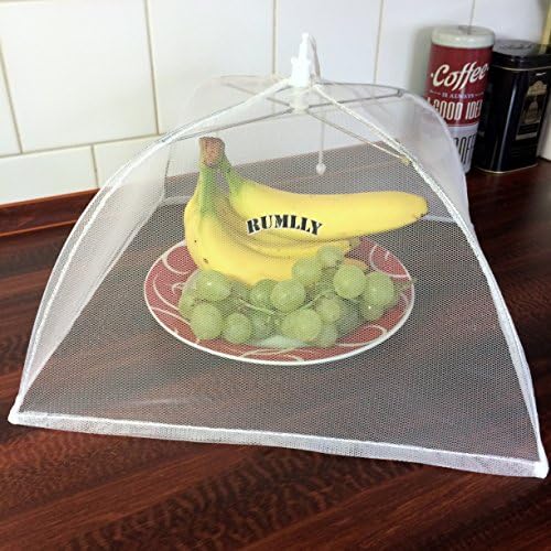 Rumlly Large Pop Up Food Cover Mesh Screen Tents (4-Pack) – Bug and Insect Repellant Protects Outdoor Meals – Lightweight, Reusable, Sanitary – Keeps Out Flies, Mosquitos, Ants