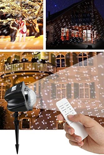 LED Snowfall light, Rotatable Snowflake Projector Lamp Specially Designed Waterproof Landscape Decoration Lighting for Halloween, Christmas Holiday, Garden Decoration With Remote Controller