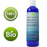 Argan Sandalwood Shampoo for Dry Hair and Scalp – Damaged Hair Repair Treatment for Men and Women with Sandalwood Essential Oil - Sulfate Free (8oz)