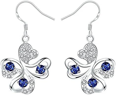 Dangle Heart Shape Leaf Clover Shamrock Drop Earrings