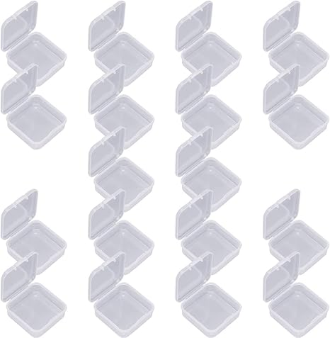 Amazon Co Jp のりき 小物収納プラスチックケース 18個セット 正方形 小分け 詰め替え 容器 蓋付き 透明 5 3cm 5 2cm 1 9cm クリア ホーム キッチン