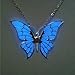 Aqua Butterfly Glowing Necklace, Glowing Jewelry, Glow in the Dark Pendant , Gifts for Her, Valentines, Girlfriend gift, Birthday Gift