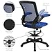 Modway Veer Drafting Chair - Reception Desk Chair - Flip-Up Arm Drafting Chair in Blue