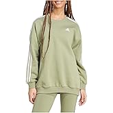 adidas Womens Essentials 3-Stripes Fleece Oversized Sweatshirt Training Casual - Green