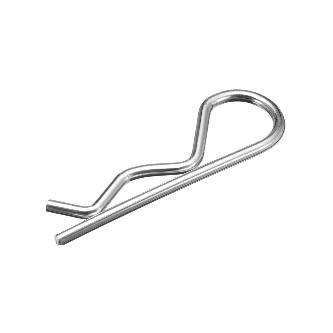 sourcing map Clip Pins 3.5mm Wire Carbon Steel 75mm Length Trailer R Shaped Spring Cotter Tractor Mower Fastener Hardware Silver Tone 50pcs